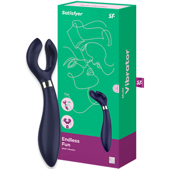 SATISFYER - MULTIVIBRADOR DIVERSIÓN SIN FIN 3 AZUL