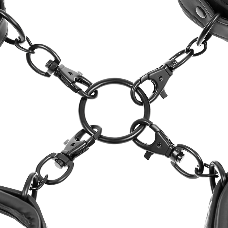 FETISH SUBMISSIVE - ENSEMBLE DE MENOTTES POUR LES MAINS ET LES CHEVILLES AVEC DOUBLURE EN NOPRÈNE