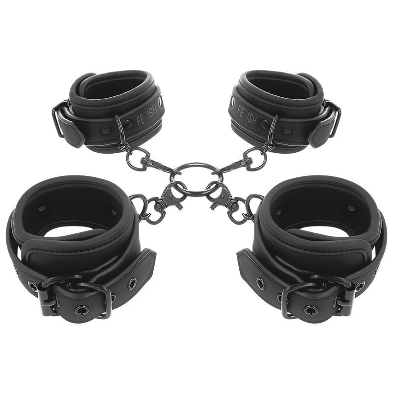 FETISH SUBMISSIVE - ENSEMBLE DE MENOTTES POUR LES MAINS ET LES CHEVILLES AVEC DOUBLURE EN NOPRÈNE