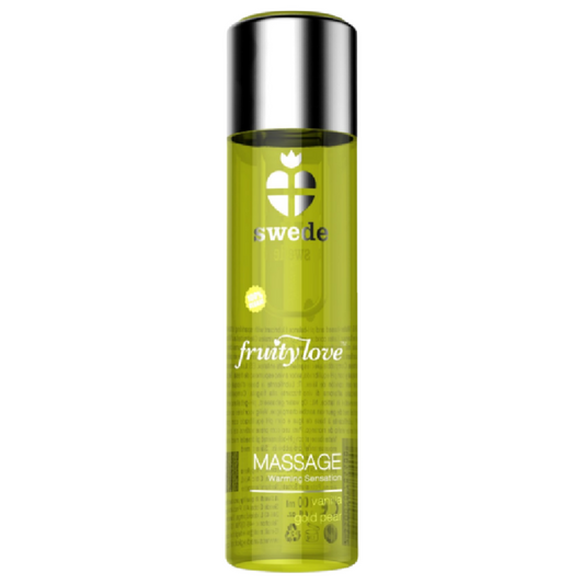 SUECO - ACEITE DE MASAJE FRUITY LOVE EFECTO CALOR VAINILLA Y PERA DORADA 120 ML