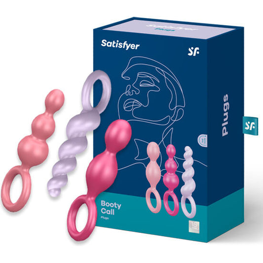 SATISFYER - LOT DE 3 PLUGS ANAL TRICOLORE