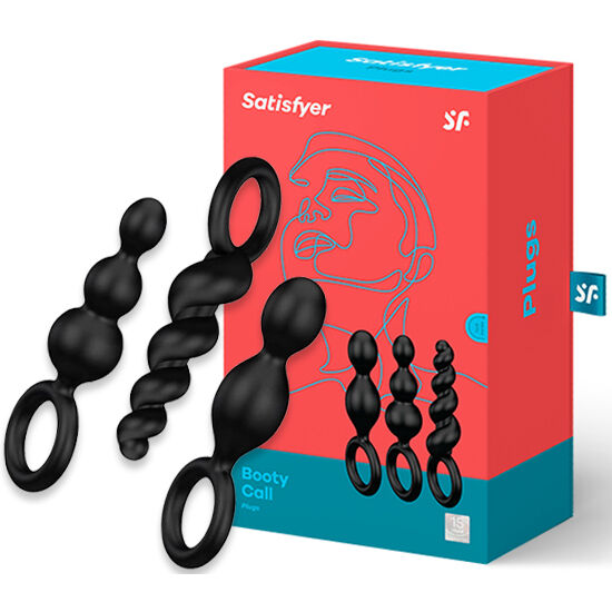 SATISFYER - LOT DE 3 PLUGS ANAL NOIRS