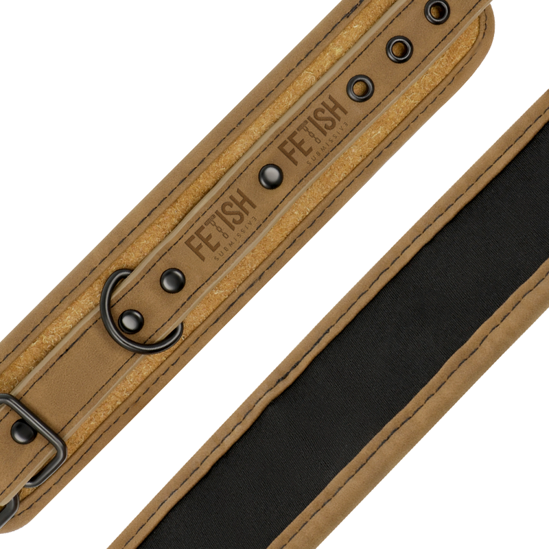 FETISH SUBMISSIVE ORIGEN - MENOTTES EN CUIR VEGAN AVEC DOUBLURE EN NÉOPRÈNE