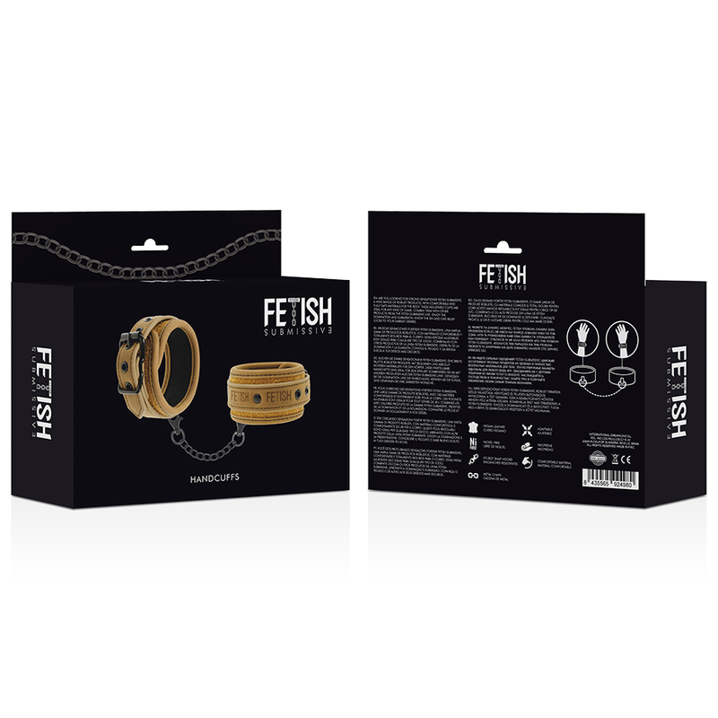 FETISH SUBMISSIVE ORIGEN - MENOTTES EN CUIR VEGAN AVEC DOUBLURE EN NÉOPRÈNE