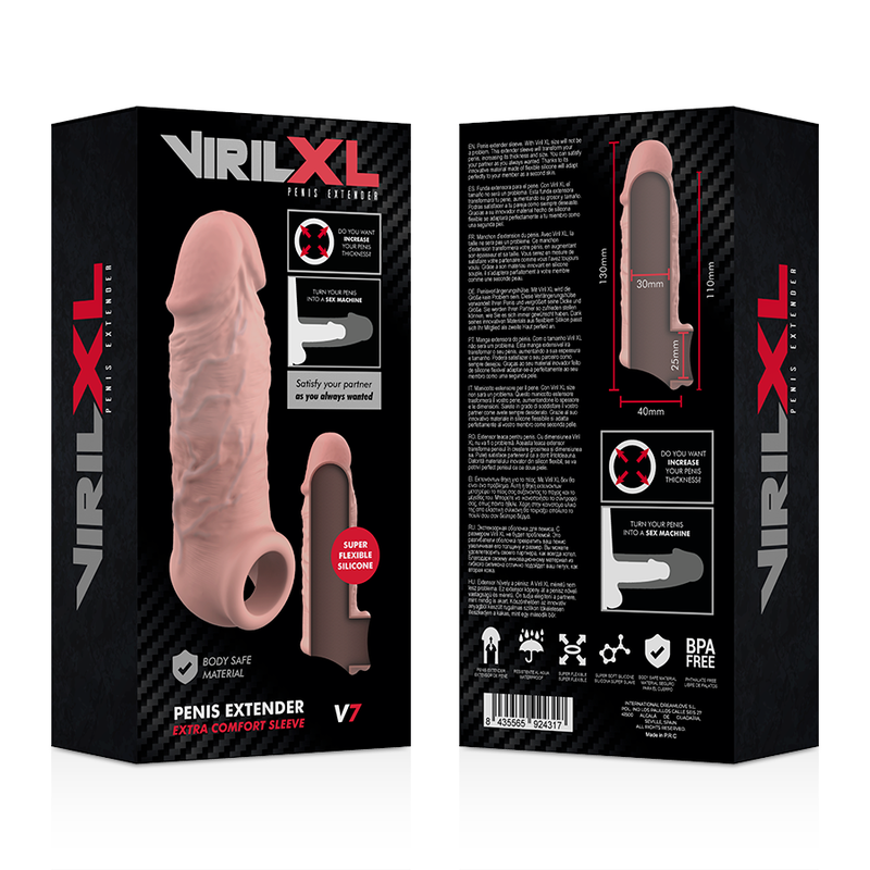 VIRILXL - EXTENSIÓN DE PENE NATURAL DE SILICONA LÍQUIDA V7