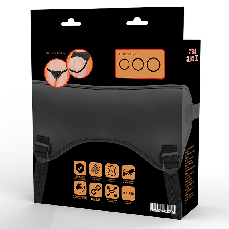 CYBER SILICOCK - ARNÉS CON CORREA Y 3 ANILLAS GRATIS