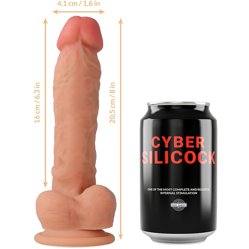 CYBER SILICOCK - STRAP-ON MAGNUS SILICONE LIQUIDE AVEC 3 ANNEAUX GRATUITS 20,5 CM -O- 4,1 CM