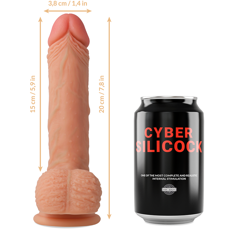 CYBER SILICOCK - STRAP-ON FREEMAN SILICONA LÍQUIDA CON 3 ANILLAS GRATIS 20 CM -O- 3.8 CM