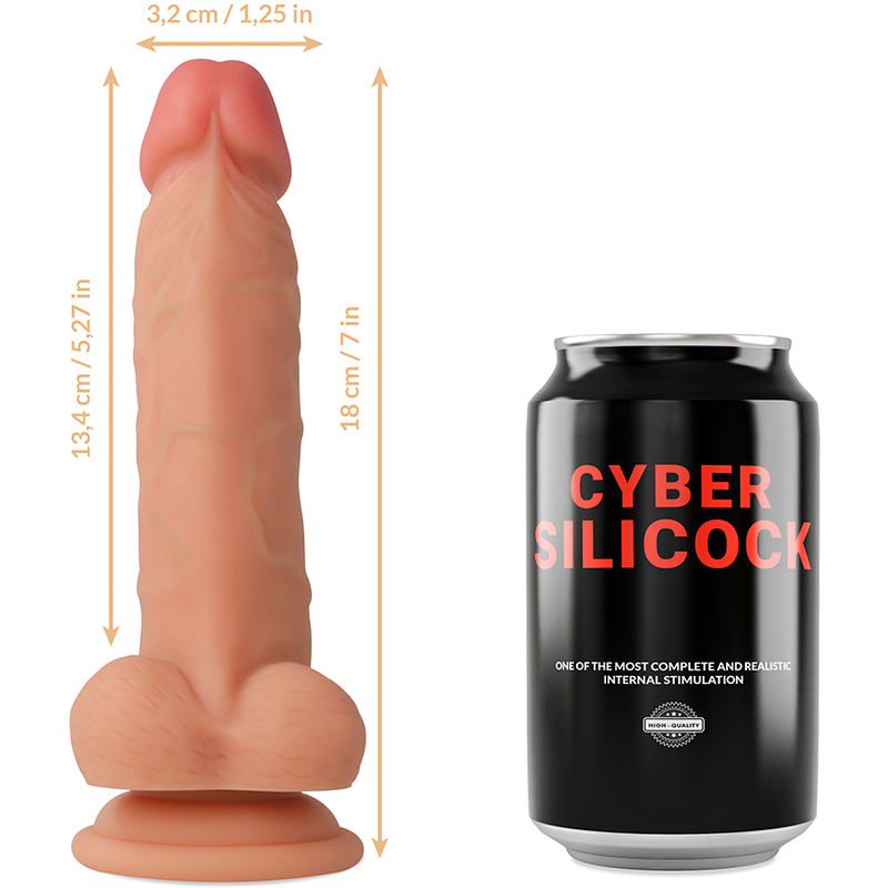 CYBER SILICOCK - STRAP-ON JUDE SILICONA LÍQUIDA CON 3 ANILLAS GRATIS 18 CM -O- 3.2 CM