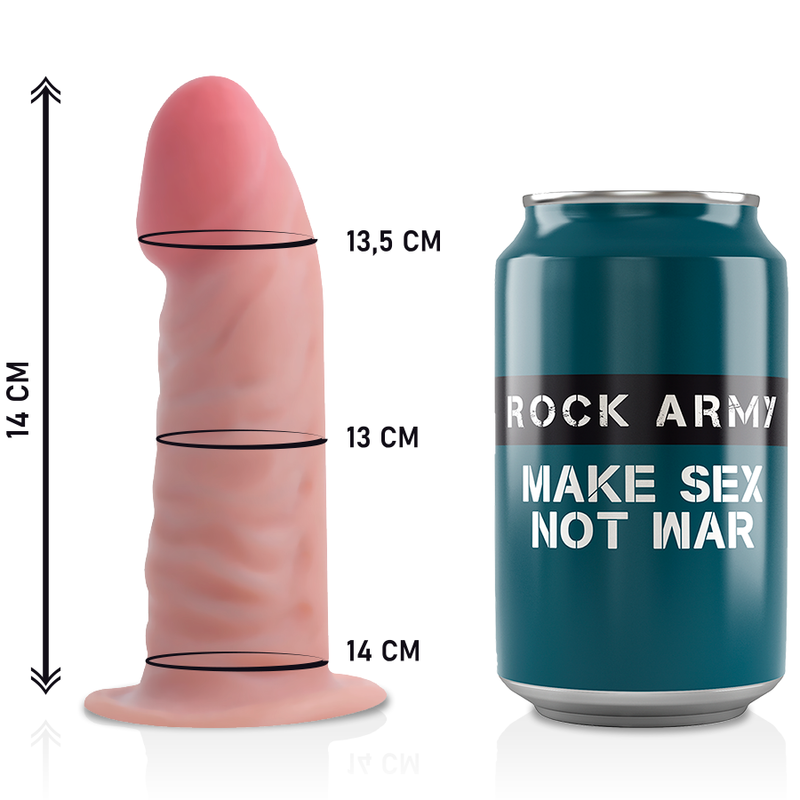 ROCKARMY - ARNÉS + DILDO REALISTA TIGRE DE DOBLE DENSIDAD 14 CM -O- 4,46 CM