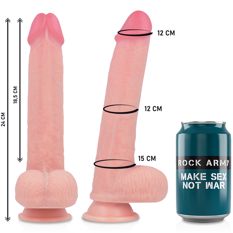 ROCKARMY - ARN S + DILDO DE SILICONA LÍQUIDA PREMIUM KINGCOBRA 24 CM -O- 4.77 CM