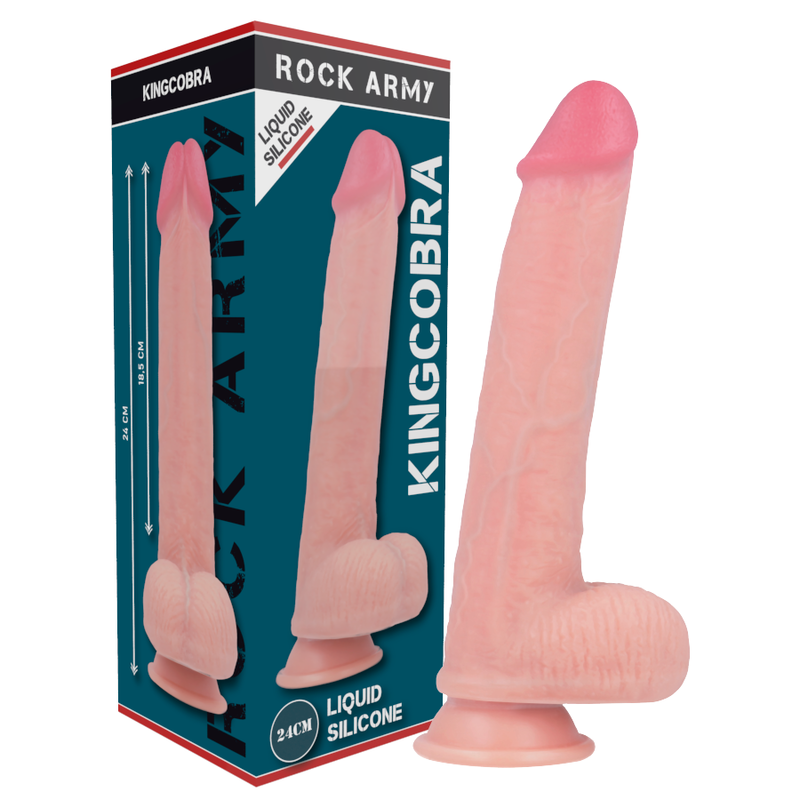 ROCKARMY - ARN S + DILDO DE SILICONA LÍQUIDA PREMIUM KINGCOBRA 24 CM -O- 4.77 CM