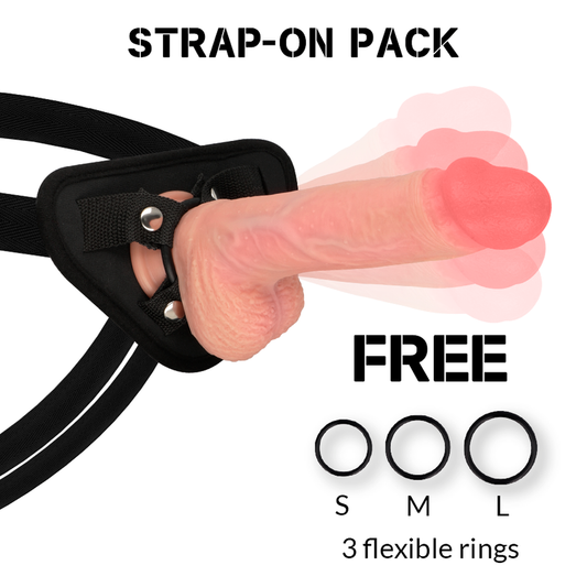 ROCKARMY - ARNÉS + ROTADOR Y VIBRADOR HAWK 22 CM -O- 4.6 CM