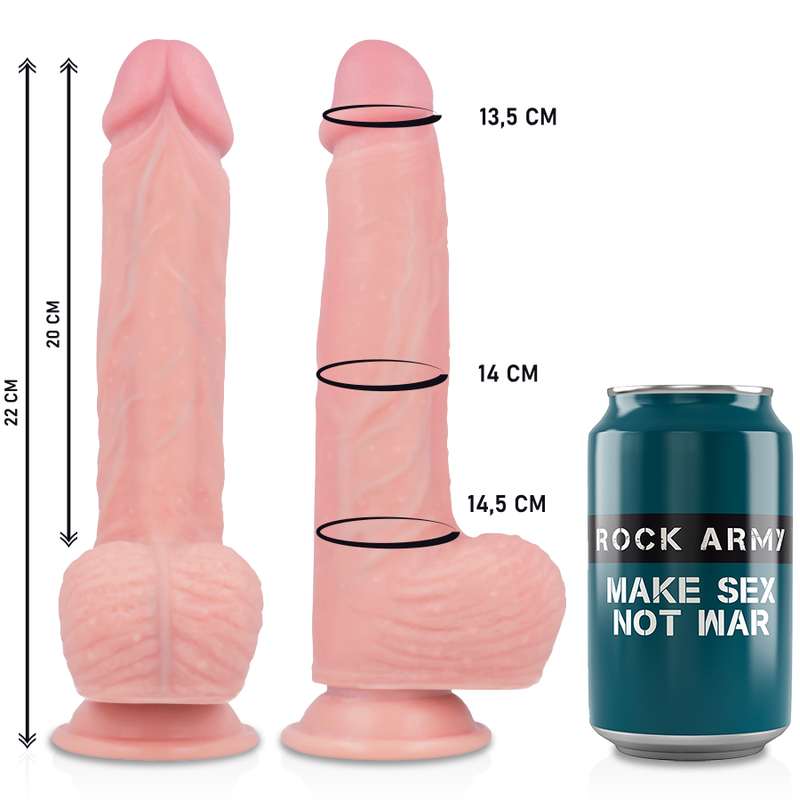 ROCKARMY - ARNÉS + ROTADOR Y VIBRADOR HAWK 22 CM -O- 4.6 CM