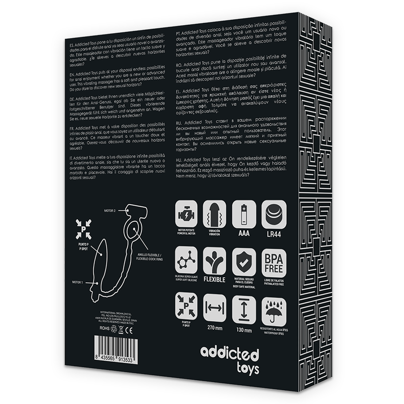 JUGUETES ADICTO - PLUG ANAL CON ANILLO VIBRATORIO