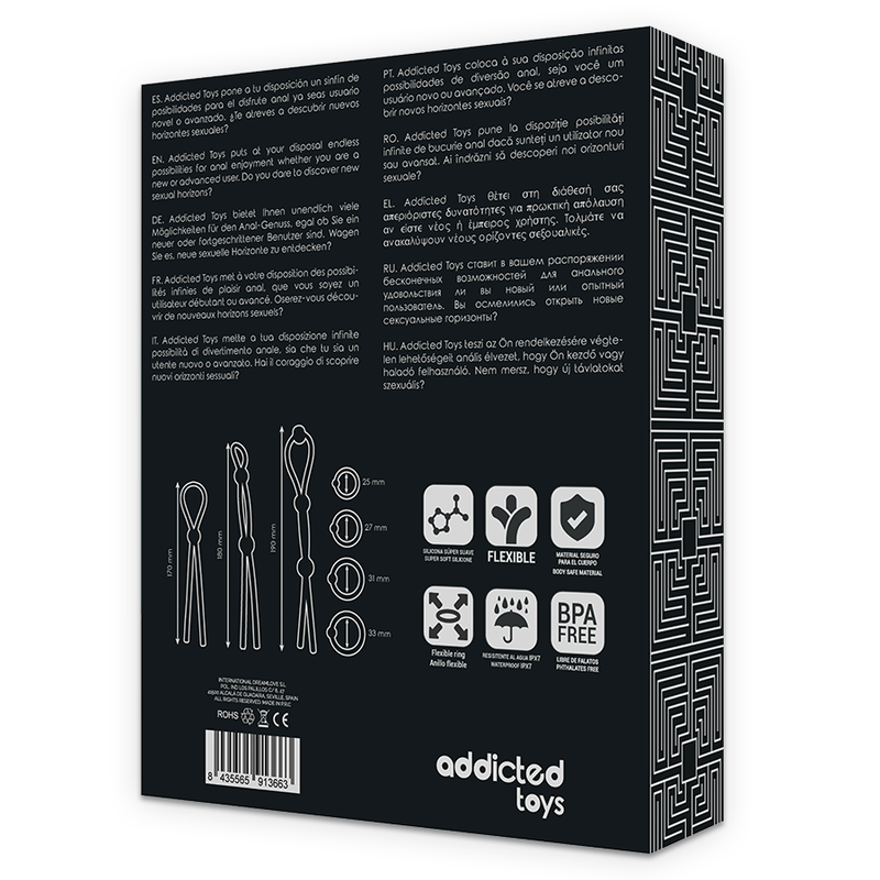 JUGUETES ADICTOS - SET DE 7 ANILLOS DE SILICONA FLEXIBLES PARA EL PENE